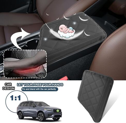 Ruiya 2025 XC60/2024 XC90 Armrest Cover,for 2025 Volvo XC60 Accessories Soft Comfy Thicken Armrest Lid Cover Compatible with 2025 Volvo XC60/(2018~2024) Volvo XC90 in Saudi Arabia