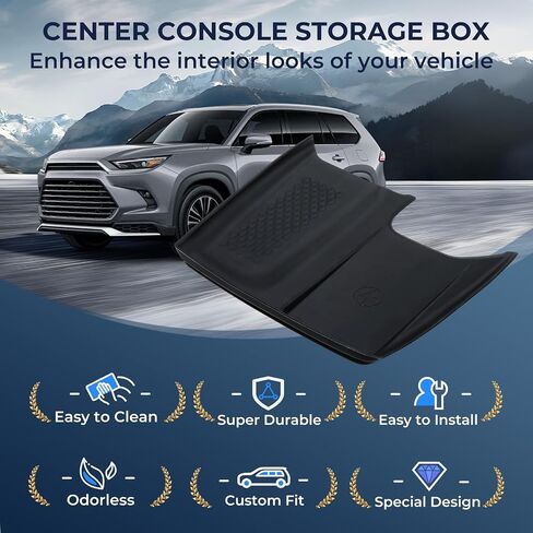 Wireless Charging Protective Mat for Toyota Grand Highlander 2025 2024, Center Console Interior Accessories Silicone Anti-Slip Wireless Charger Cover Pad for 2024-2025 Grand Highlander, Black in Saudi Arabia