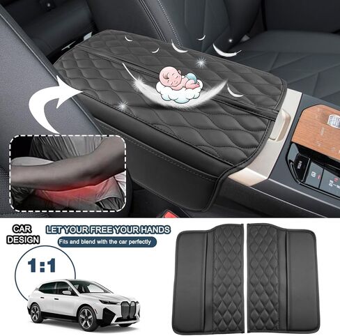Ruiya 2025 XC60/2024 XC90 ARMREST COVER ، لعام 2025 فولفو XC60 ملحقات ناعمة غطاء ذراع الأذرع المريحة المتوافقة مع 2025 فولفو XC60/(2018 ~ 2024) فولفو XC90 in Kuwait