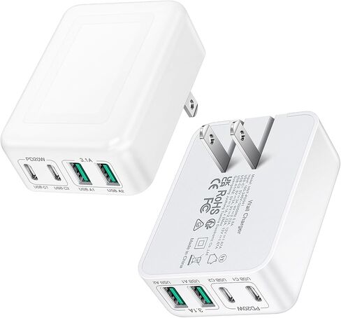 2Pack Flat USB C Charger Block, 40W 4Port Foldable+Slim Fast Charger Block in Saudi Arabia