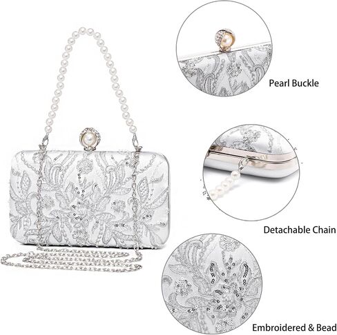 YYW Clutch Purses for Women Evening Bag Sequins Beaded Party Handbag Wedding Purse in Saudi Arabia
