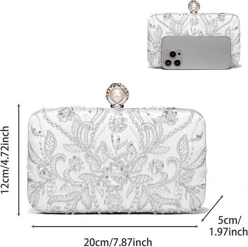 YYW Clutch Purses for Women Evening Bag Sequins Beaded Party Handbag Wedding Purse in Saudi Arabia