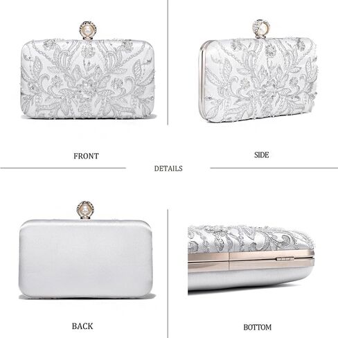 YYW Clutch Purses for Women Evening Bag Sequins Beaded Party Handbag Wedding Purse in Saudi Arabia