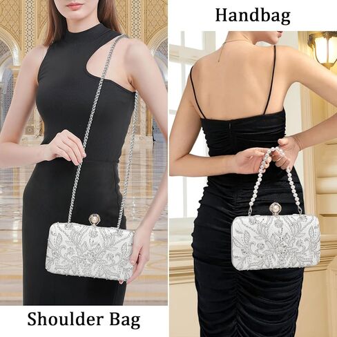 YYW Clutch Purses for Women Evening Bag Sequins Beaded Party Handbag Wedding Purse in Saudi Arabia