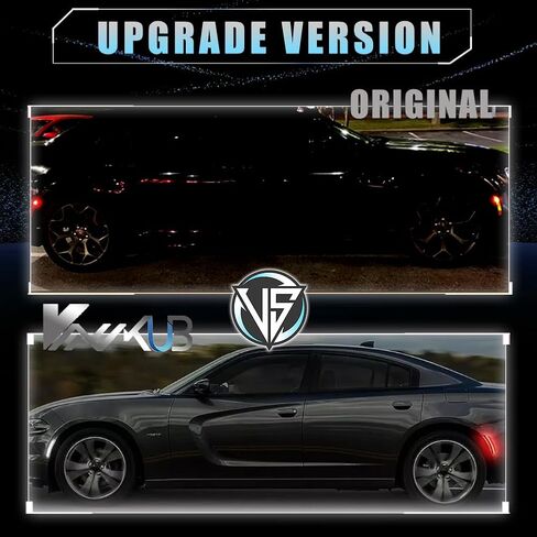 Front & Rear LED Side Marker Lights for Dodge Charger 2015-2023, Charger Smoked Lens Side Bumper Marker Lights, Dodge White LED Turn Signal Lamps, 4 PCS in Saudi Arabia
