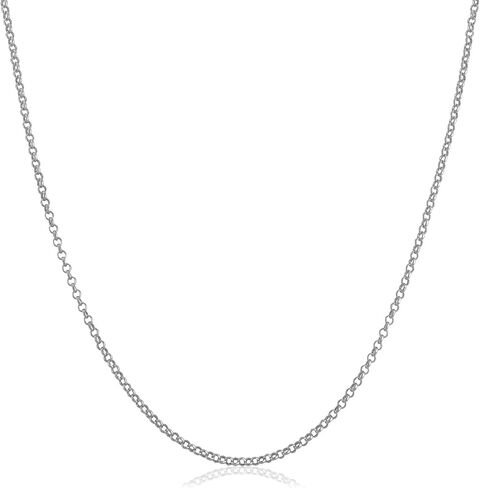 Kooljewelry Solid 14k أصفر أو أبيض الذهب 1.1 ملم قلادة سلسلة Rolo (16 ، 18 ، 20 ، 24 أو 30 بوصة) in Kuwait