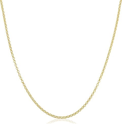 Kooljewelry Solid 14k أصفر أو أبيض الذهب 1.1 ملم قلادة سلسلة Rolo (16 ، 18 ، 20 ، 24 أو 30 بوصة) in Kuwait