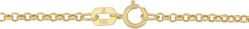 Kooljewelry Solid 14k أصفر أو أبيض الذهب 1.1 ملم قلادة سلسلة Rolo (16 ، 18 ، 20 ، 24 أو 30 بوصة) in Kuwait