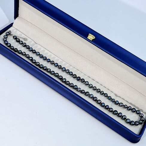 YAMI Pearl Necklace, Natural Saltwater/Freshwater Cultured Pearls with 925 Sterling Silver Clasp, Elegant Anniversary & Mother's Day Jewelry Gift for Women, Grey/Black/Purple/Pink Pearl in Kuwait