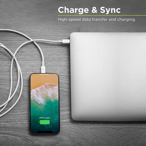 كابل PureGear USB C إلى Lightning (4 أقدام، أسود)، كابل معتمد من MFi لأجهزة iPhone 14 Pro Max/14/13 Pro Max/13/12 Pro Max/12/11 Pro Max/11/X/XS/SE/AirPods Pro ‎يدعم توصيل الطاقة بسلك شحن سريع in Saudi Arabia