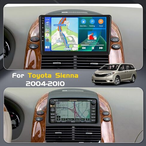 [2+64 جيجابايت] ترقية ستيريو السيارة Inefala Android 13 لسيارة Toyota Sienna 2004-2010، شاشة لمس 9 بوصة مع Carplay Android Auto، GPS Bluetooth WiFi SWC USB RCA Canbus MIC كاميرا احتياطية in Kuwait