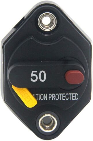 ZOOKOTO 12V-32V DC 50A Circuit Breaker Fuse Inverter with Manual Reset Button for Auto Truck RV Marine Trailer Waterproof 50Amps in Saudi Arabia