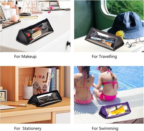 TSA Approved for Carry On Travel Clear Shaving Bag Black Transparent Vinyl Makeup Bag Foldable Tool Brush Packing Organizer 3-1-1 Liquids Toiletry Bag-2 pack in Saudi Arabia