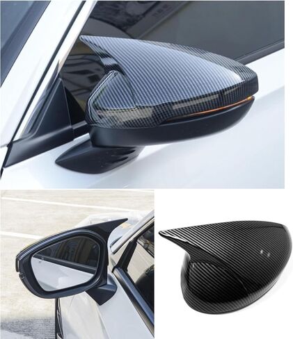 2 Pack ABS Plastic Mirror Covers Outside Mirror Protective Trim for 11th Gen Honda Civic 2022 2023 2024 2025 Accessories - (Carbon Fiber Style) in Saudi Arabia