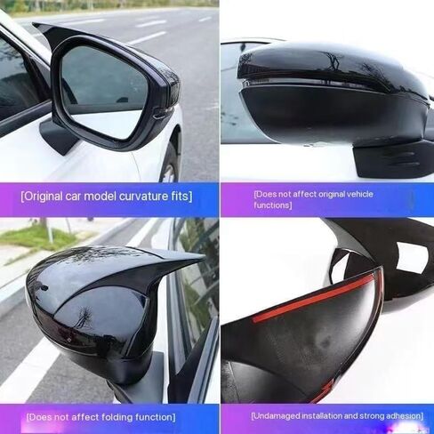 2 Pack ABS Plastic Mirror Covers Outside Mirror Protective Trim for 11th Gen Honda Civic 2022 2023 2024 2025 Accessories - (Carbon Fiber Style) in Saudi Arabia