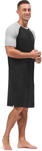 HEAVYWOOD Mens Nightshirt Pajamas Short Sleeve Nightgown Sleepwear Big&Tall Sleep Shirts in Saudi Arabia