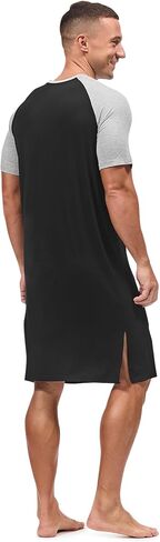 HEAVYWOOD Mens Nightshirt Pajamas Short Sleeve Nightgown Sleepwear Big&Tall Sleep Shirts in Saudi Arabia