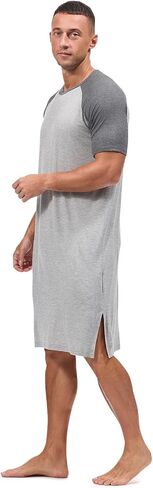 HEAVYWOOD Mens Nightshirt Pajamas Short Sleeve Nightgown Sleepwear Big&Tall Sleep Shirts in Saudi Arabia