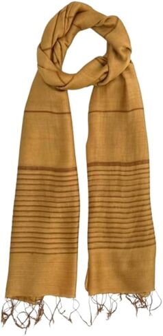Humble Hilo Silk Blend Womens Scarf with Subtle Stripes Real Silk Scarf Large Long Silk Scarf Pashmina Wrap in Kuwait