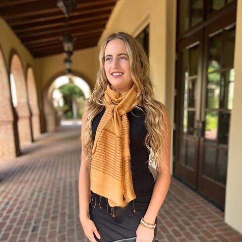 Humble Hilo Silk Blend Womens Scarf with Subtle Stripes Real Silk Scarf Large Long Silk Scarf Pashmina Wrap in Kuwait