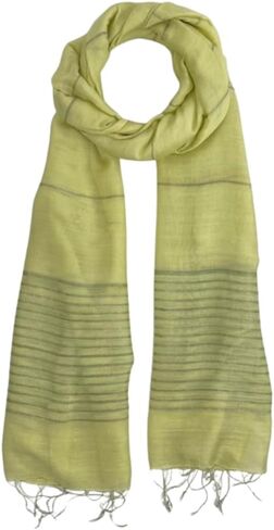 Humble Hilo Silk Blend Womens Scarf with Subtle Stripes Real Silk Scarf Large Long Silk Scarf Pashmina Wrap in Kuwait