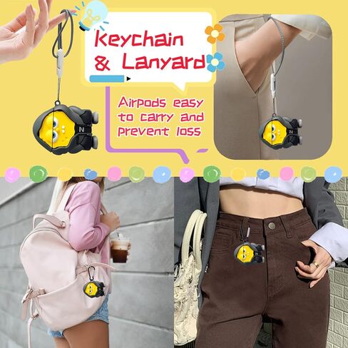 AirPods 3rd Generation Case Cover 2021,Cute Funny Kawaii Cool Design Fashion Cartoon Case for Apple Airpods 3 gen Soft Silicone Case with Cleaner kit,Keychain and Lanyard for Boys Girls Kids. in Kuwait