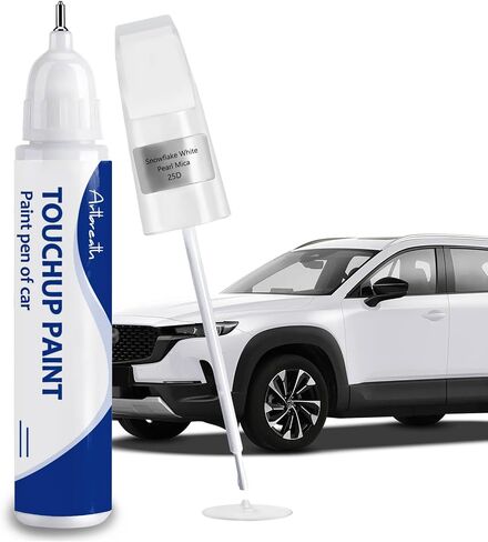 Snowflake White Pearl Mica(25D) Touch Up Paint for Mazda-Exact Match–Chips and Nicks Car Paint Scratch Repair Kit Automotive Paint Pen for CX-5/CX-30/CX-50/CX-70/MAZDA3 SEDAN/HATCHBACK in Saudi Arabia