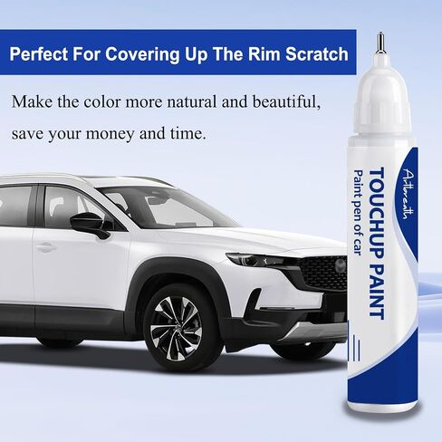 Snowflake White Pearl Mica(25D) Touch Up Paint for Mazda-Exact Match–Chips and Nicks Car Paint Scratch Repair Kit Automotive Paint Pen for CX-5/CX-30/CX-50/CX-70/MAZDA3 SEDAN/HATCHBACK in Saudi Arabia