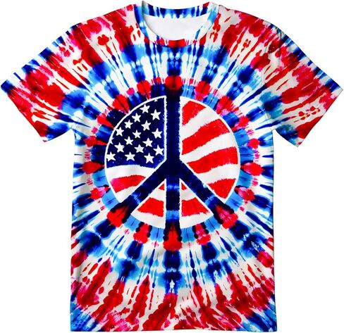 قميص ربطة عنق الأطفال مقاس 6-18 أطفال هيبيز كبار القميص القصيرة Tees Tie-Dye T Shirt للأولاد Girls in Kuwait