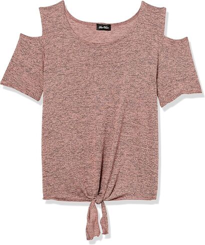 Star Vixen Women's Petite Cold-Shoulder Short SLV Tiefront Sweater Knit Top in Saudi Arabia