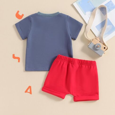 4th of July Baby Boy Outfit Short Sleeve T Shirt Shorts Set Toddler Baby Boy Summer Clothes in Kuwait