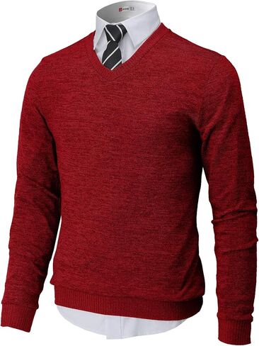 H2H Mens Casual Slim Fit Pullover Sweaters Knitted Tops Lightweight Longsleeve Basic Designed in Saudi Arabia