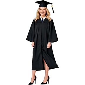 GradPlaza Matte Graduation Cap and Gown 2025 Tassel Year Set for Middle High School College for Adult Graduation Robe