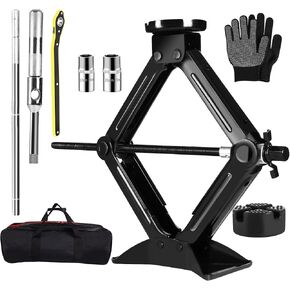 Car Jack for Tesla Model 3/S/X/Y,Scissor Jack Kit,Car Scissor Jack for Tesla 2.5 Ton, with Upgraded Cross Wrench Kit, Tesla Specific Jack Pads,Storage Bag.