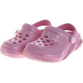 Josmo Kids Stylish Clogs Water Slides for Girls - Summer Beach Pool Heart Slip-on Sandals (Size 5-10 Toddler)