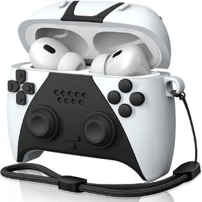 غطاء حافظة MOFREE AirPods Pro الجيل الثاني مع طقم تنظيف، تصميم ثلاثي الأبعاد لوحدة التحكم في الألعاب، غطاء واقٍ من السيليكون الناعم ممتص للصدمات لجراب Airpods Pro/AirPods Pro 2 حافظة شحن مع حبل