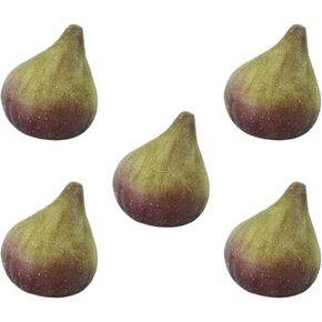 5pcs Artificial Fig Fruit Decoration: Lifelike Faux Fig for Home Kitchen Cabinet Photography Props Table Decoration