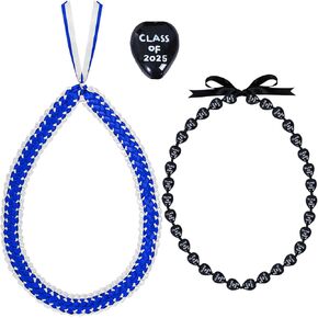 2Pcs Graduation Leis Class of 2025 Nut Leis Beads Ribbon Hawaiian Style for Graduation Party Accessories