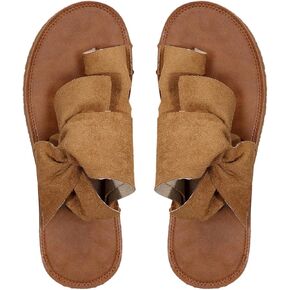 GORGLITTER Women's Rainbow Bow Tie Flat Sandals Vacation Open Toe Thong Sandals Summer Slides Shoes in Kuwait