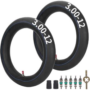 RUTU 2.75/3.00-12 80/100-12 Inner Tube with TR4 Straight Valve Stem for XR CRF 50/70 KLX 110 KX60 DRZ110 DS80 JR80 RM50/60 TTR90 110E PW80 90-125cc Off Road Motorcross Pit Dirt Bike 2 Pack