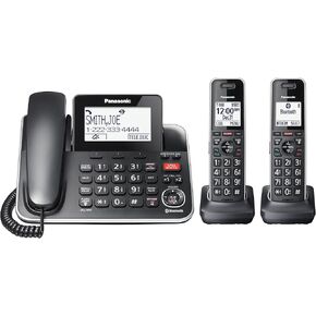 Panasonic® LinktoCell Dect 6.0 Expandable Corded/Cordless Phone with Digital Answering System and Smart Call Blocker, KX-TGF882B