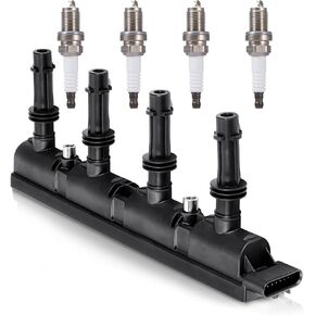 UF669 Ignition Coil Pack و 4 Platinum Spark Plugs 2667 متوافق مع 2011-2020 Chevrolet Chevy Cruze Limited Sonic Trax Volt Cadillac Elr Buick Encore L4 1.4L
