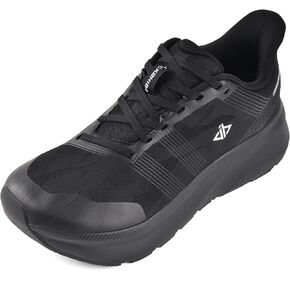 JACKSHIBO Mens Wide Toe Box Slip in Hands Free Shoes,Slip on Arch Support Wide Sneakers,Thick Cushioning Stability Running Orthopedic Zero Drop SoleWalking Sneakers