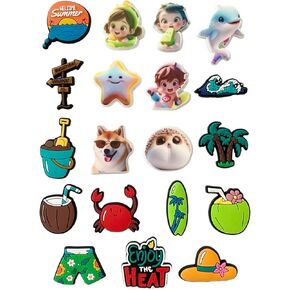 Cute Cat & Beach Charms for Girls & Boys - Shoe, Sandal & Bracelet Charms