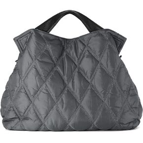 Lightweight Quilted Puffer Tote Bag for Women, Shoulder Bag with Adjustable Straps, Large Capacity Puffy Tote