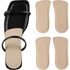2 Pairs Pigskin Heel Cup Cushions for Women Plantar Fasciitis, Heel Bone Spur, Achilles Tendon, Adhesive 0.32" Thickness, Heel Lift Inserts Insoles Relief Pain for High Heels Sandals Flats Large8-12