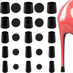 قبعة الكعب لكعب High Heel و 15 حماة قبعة الكعب لأحذية الكعب العالي وحماقات الكعب العالي - سدادات الكعب أغطية إصلاح الكعب ، أغطية طرف حامي الكعب لأحداث حفلات الزفاف في الهواء الطلق (أسود)