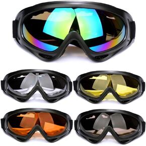 Motorcycle Goggles- 5PACK Dirt Bike ATV Motocross Anti-UV 400 Goggles Tactical Military Glasses for Men Women Youth
