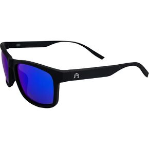 Alpha Omega AO6 Motorcycle Sunglasses Polarized Sports Riding Glasses Black Frame Blue Mirror Lens
