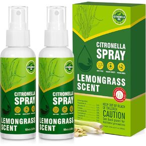 SCENTORINI Natural Citronella Spray for Home, 6.76 oz (2 Pack), Air Freshener Spray for Home, DEET-Free, Plant-Based Essential Oil, for Outdoor, Camping, Hiking, Traveling